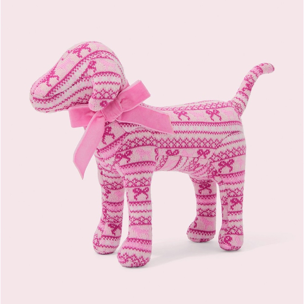 Victoria's Secret PINK x LoveShackFancy Fair Isle Dog Plush Limited Edition